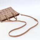 MCM Vicetos Logogram Anya Hand Bag PVC Leather 2way Pink Gold Auth mr1867-9