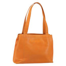 CHANEL Tote Bag Caviar Skin Orange Gold CC Auth mr1868-1