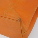 CHANEL Tote Bag Caviar Skin Orange Gold CC Auth mr1868-14