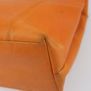 CHANEL Tote Bag Caviar Skin Orange Gold CC Auth mr1868-16