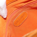 CHANEL Tote Bag Caviar Skin Orange Gold CC Auth mr1868-18