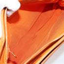 CHANEL Tote Bag Caviar Skin Orange Gold CC Auth mr1868-11