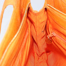 CHANEL Tote Bag Caviar Skin Orange Gold CC Auth mr1868-20