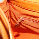 CHANEL Tote Bag Caviar Skin Orange Gold CC Auth mr1868-21