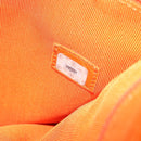 CHANEL Tote Bag Caviar Skin Orange Gold CC Auth mr1868-12