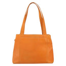 CHANEL Tote Bag Caviar Skin Orange Gold CC Auth mr1868-2