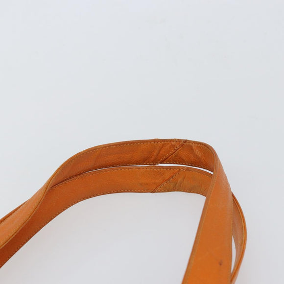 CHANEL Tote Bag Caviar Skin Orange Gold CC Auth mr1868