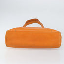 CHANEL Tote Bag Caviar Skin Orange Gold CC Auth mr1868-5