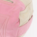 CHANEL Boston Bag Canvas Pink Silver CC Auth mr1869-13