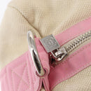 CHANEL Boston Bag Canvas Pink Silver CC Auth mr1869-15