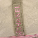 CHANEL Boston Bag Canvas Pink Silver CC Auth mr1869-16