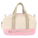 CHANEL Boston Bag Canvas Pink Silver CC Auth mr1869-2