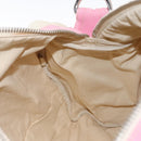 CHANEL Boston Bag Canvas Pink Silver CC Auth mr1869-20