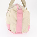 CHANEL Boston Bag Canvas Pink Silver CC Auth mr1869-4