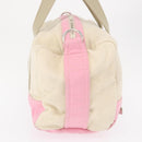 CHANEL Boston Bag Canvas Pink Silver CC Auth mr1869-5