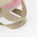 CHANEL Boston Bag Canvas Pink Silver CC Auth mr1869-7