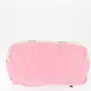 CHANEL Boston Bag Canvas Pink Silver CC Auth mr1869-9