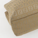 FENDI Zucchino Canvas Hand Bag Beige Gold Auth mr1871-11