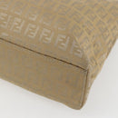 FENDI Zucchino Canvas Hand Bag Beige Gold Auth mr1871-12