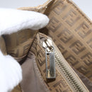 FENDI Zucchino Canvas Hand Bag Beige Gold Auth mr1871-15