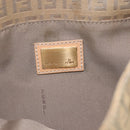 FENDI Zucchino Canvas Hand Bag Beige Gold Auth mr1871-16