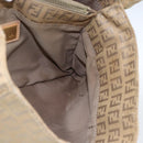 FENDI Zucchino Canvas Hand Bag Beige Gold Auth mr1871-18