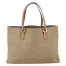 FENDI Zucchino Canvas Hand Bag Beige Gold Auth mr1871-2