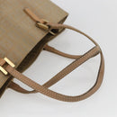 FENDI Zucchino Canvas Hand Bag Beige Gold Auth mr1871-7
