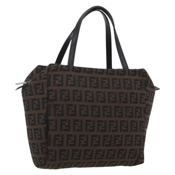 FENDI Zucchino Canvas Hand Bag Black Auth mr1872