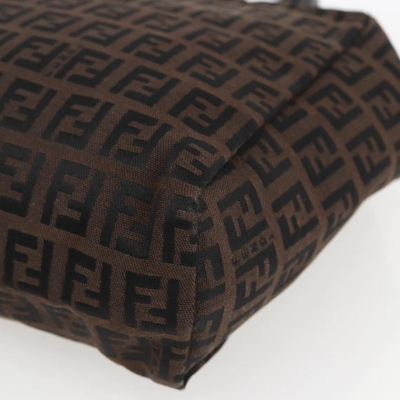 FENDI Zucchino Canvas Hand Bag Black Auth mr1872