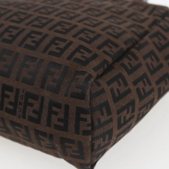 FENDI Zucchino Canvas Hand Bag Black Auth mr1872