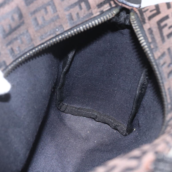 FENDI Zucchino Canvas Hand Bag Black Auth mr1872