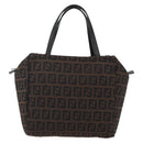 FENDI Zucchino Canvas Hand Bag Black Auth mr1872-13