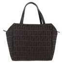 FENDI Zucchino Canvas Hand Bag Black Auth mr1872-2