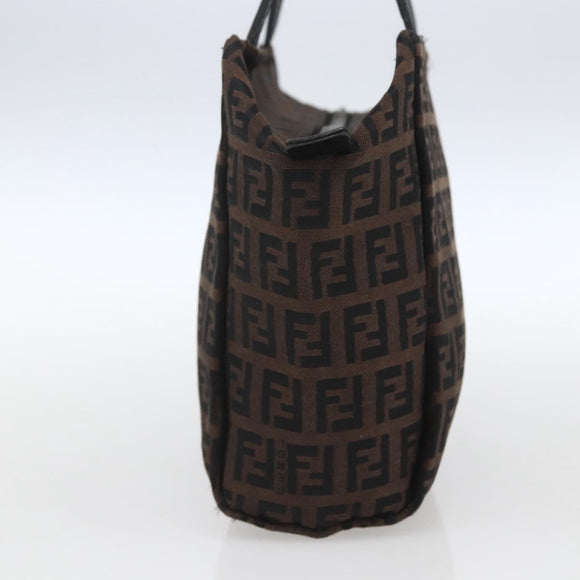 FENDI Zucchino Canvas Hand Bag Black Auth mr1872