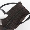 FENDI Zucchino Canvas Hand Bag Black Auth mr1872-6
