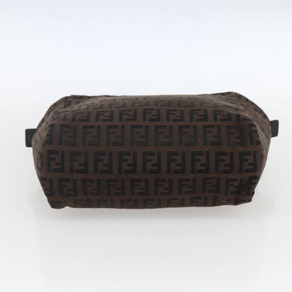 FENDI Zucchino Canvas Hand Bag Black Auth mr1872