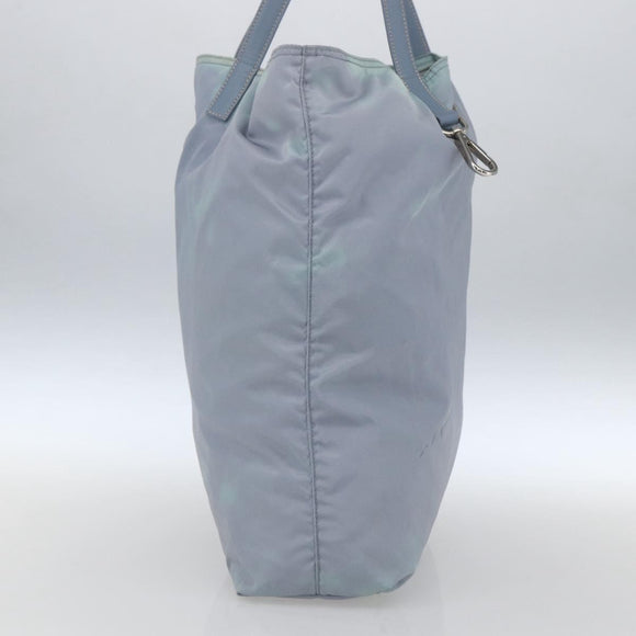 PRADA Hand Bag Nylon Light Blue Silver Auth mr1874