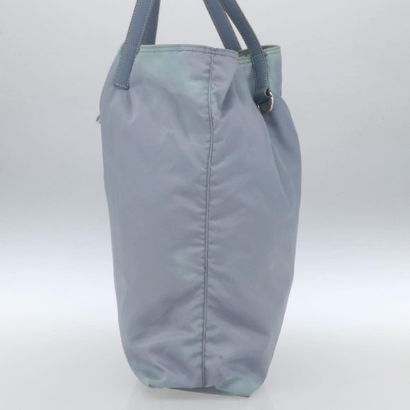 PRADA Hand Bag Nylon Light Blue Silver Auth mr1874