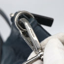 PRADA Tote Bag Leather Navy Silver Auth mr1876-21