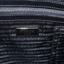 PRADA Tote Bag Leather Navy Silver Auth mr1876-22