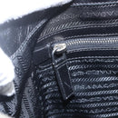 PRADA Tote Bag Leather Navy Silver Auth mr1876-23