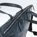 PRADA Tote Bag Leather Navy Silver Auth mr1876-6