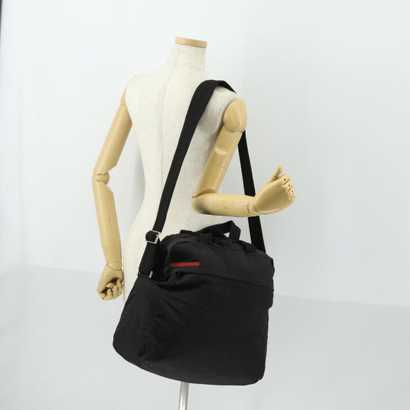 PRADA Sports Hand Bag Nylon 2way Black Silver Auth mr1877