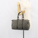 Christian Dior Trotter Canvas Boston Bag Black Silver Auth mr1878-24