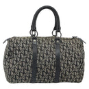 Christian Dior Trotter Canvas Boston Bag Black Silver Auth mr1878-3