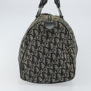 Christian Dior Trotter Canvas Boston Bag Black Silver Auth mr1878-4