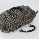 Christian Dior Trotter Canvas Boston Bag Black Silver Auth mr1878-6