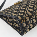 Christian Dior Trotter Canvas Shoulder Bag Navy Gold Auth mr1879-14