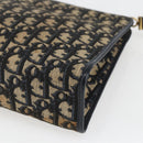 Christian Dior Trotter Canvas Shoulder Bag Navy Gold Auth mr1879-15